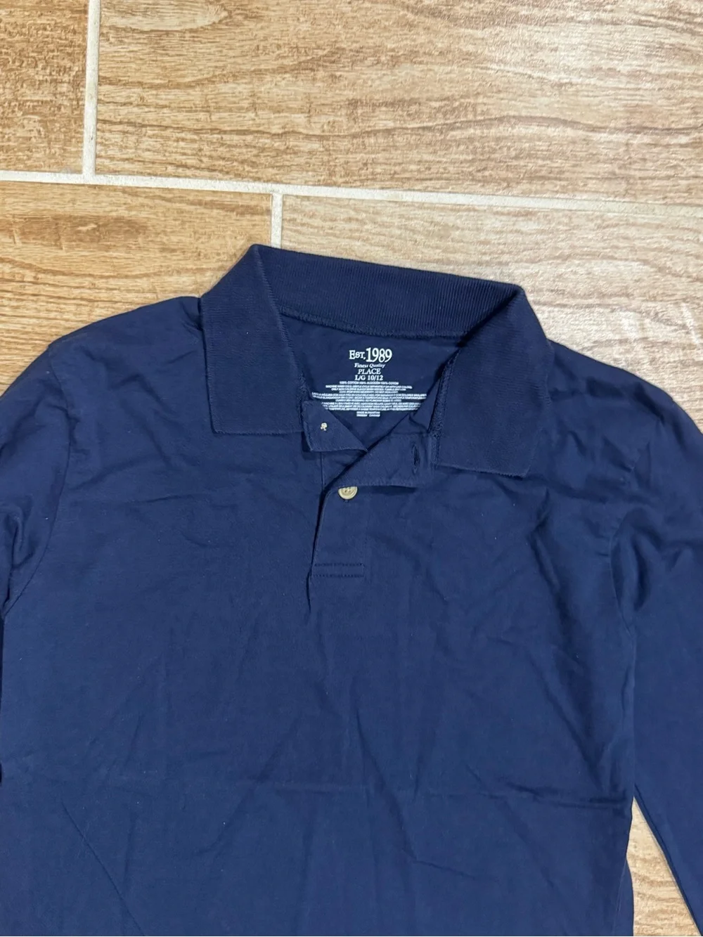 the children’s place navy blue long sleeve polo shirt